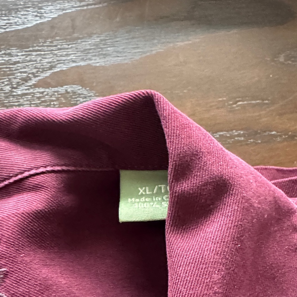 Tommy Bahama Burgundy/Wine/Maroon Camp Shirt XL - Picture 4 of 5